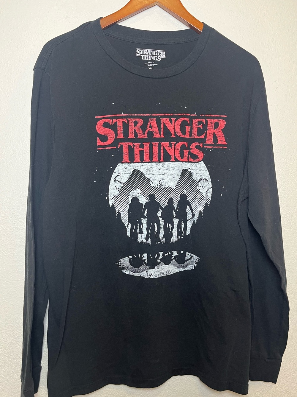 Stranger Things Men's Black Long Sleeve Graphic Tee